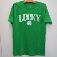 (アメリカ古着)St. Patrick's Day LUCKY 、グリーンTシャツ M