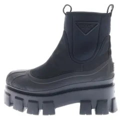 新品✨PRADA　モノリス　コンバットブーツ　リナイロン　トライアングルロゴ　黒 プラダ モノリス ナイロン×レザー ショートブーツ 8 メンズ