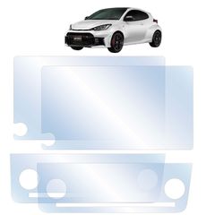 (2枚×2) GRヤリス GR Yaris用 (後期) 純正ディスプレイオーディオ (DA) ＆ エアコン保護フィルム 液晶保護フィルム アクセサリー パーツ トヨタ GXPA16