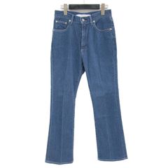美品 IENA イエナ コットン リヨセル パンツ デニム ジーンズ ジーパン ボトムス インディゴ ブルー 青 36(S) セミフレア ストレッチ エコデニム 22春夏 きれいめ おしゃれ 着回し カジュアル 上品