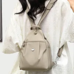 バッグ レディース コンパクト 軽量 ボディバッグ 旅行 お出かけ ワンショルダー サブバッグ 3way ベージュ トラベル 斜め掛け 撥水 防水 ミニマリスト バックパック リュック スリングバッグ 普段使い 荷物少なめ