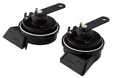 HELLA/ヘラー社製 ブラック ツイン トーン (スネイル タイプ) ホーン Black Twin tone Horn マット ブラック 高音+低音 2pセット 車検対応