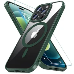 Hensinple iPhoneケース 16 Pro 【Magsafe対応・ガラスフィルム付き】 全透明 ワイヤレス充電対応 磁気吸着 全面保護 耐衝撃 黄ばみなし マグセーフ対応 いphone 16 proケース アイホンケース16Pro スマホケース  1