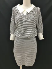 スナイデル Snidel ワンピース F ブラック/ホワイト 7分袖 2504WR039