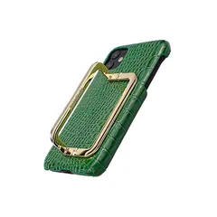 iPhone13/13Proケース　スマホケース　リング付き　スタンド　グリーン