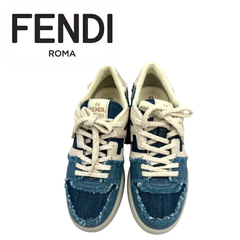 【未使用品】FENDI フェンディ 7E1495 AMF1 F1JID スニーカー フェンディ マッチブルーデニム ロートップ（27.5cm）　メンズ靴