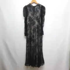 アプワイザーリッシェ Apuweiser-riche マーメイド レース ワンピース マキシ ロング ドレス 2 黒 ブラック 21468260 裏地付き