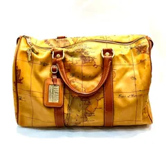 プリマクラッセ PRIMA CLASSE 世界地図柄ミニボストン 約40cm GEO COLLECTION ハンドバッグ 南京錠 ネームタグ付き ポケットカビあり【中古】KB-9593