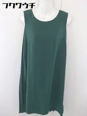 ◇ ◎ Andemiu アンデミュウ リボン付き 背面プリーツ ノースリーブ 膝下丈 ワンピース サイズ F グリーン レディース  【中古】 【1110190000021】