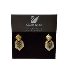 スワロフスキー SWAROVSKI ヴィンテージ ピアス ゴールド 訳あり【中古】