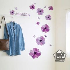 壁ステッカー ウォールステッカー 花 ピンク 紫 パープル 秋桜 コスモス
