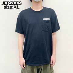 ジャージーズ JERZEES Tシャツ ポケT 企業物 プリント 半袖 XL ブラック