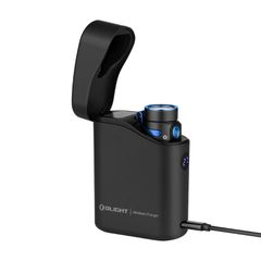 OLIGHT(オーライト) Baton 4 Kitフラッシュライト 1300ルーメン 充電ケース付き 小型 強力 無段階調光 ミニledライト 懐中電灯 ハンディライト 充電式 キャンプ用 釣り用 登山用 軽量 IPX8防水 防災 停電対策 (ブラック)