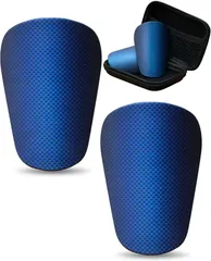 Ｏｋｉｍａ Okima シンガード 超小型8.3cmx6.3cm レガース すね当て 軽量 13g サッカー フットサル 大人用 1ペア ケース付(インディゴブルー,  縦8.3cm　横6.3cm)