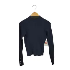 モーメント moment 12G 袖口ボタンボトルネックリブニットプルオーバー レディース JPN：M 