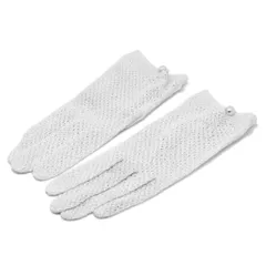 ウエディング グローブ ショート 小さめ コットン 編み ブライダル ナチュラル メッシュ 日本製 ウエディンググローブ オフホワイト 花嫁 手袋 衣装[G24]