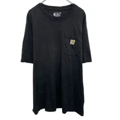 Carhartt ロゴTシャツ L ブラック カーハート プルオーバー ルーズフィット 胸ポケット カットソー 古着卸 アメリカ仕入 a704-5825