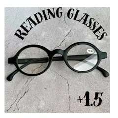 1.5 老眼鏡 丸メガネ 眼鏡 メンズレディース レトロクラシック おしゃれ 黒縁 ブラック 丸い ラウンド オーバル かっこいい可愛い 人気 ブルーライト 男性 女性 オシャレ40代50代60代 リーディング シニアグラス PCパソコン 小さい小さめUV