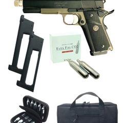 カーボネイト M45 MCO + スペアマガジン 2本 + ブッシュクラフト CO2カートリッジ 10本 + CO2ボンべ ケース + ハンドガン ピストル バッグ セット ガスガン エアガン ガスブロ