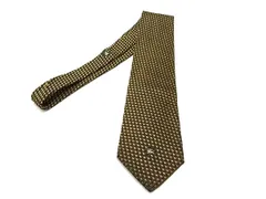 Burberrys バーバリーズ シルク100% 総柄 ネクタイ ビジネス 紳士 メンズ カーキ系×ネイビー系 DI7633