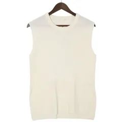 【未使用 23AW】GU ジーユー 通年 フレンチスリーブ ニット セーター ベスト Sz.M レディース オフホワイト