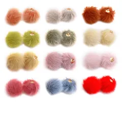 【在庫セール】パーツ ボール ハンドメイド ピアスパーツ 手芸材料 DIY ポンポン ポンポン アクセサリーパーツ ふわふわミンクファー 手作り素材 チャーム ペンダント 15mm カン付き クラフト用品 混合色【50個セット】 ファーボール Liroyal