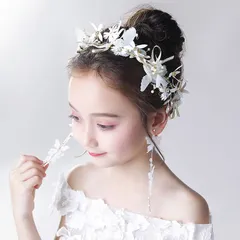 キッズ 髪飾りベビー髪飾り ヘアバンド カチューシャ ドレス パール フラワー髪飾り バタフライ 花冠 舞台 ウェディング 子供 演出 ヘアアクセサリー真珠