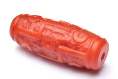 【１点物】マットな質感 南紅瑪瑙(ナンホーン)水晶共生　37x15mm　九眼天珠(貫通穴) ビーズ パワーストーン 天然石 _PC2346