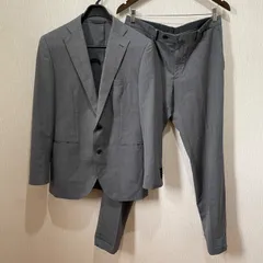 【美品】ザスーツカンパニー　Micro Silk Fiber　メンズ　スーツセットアップ　M グレー　シルク混　ストライプ