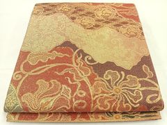 P3767 ○高級 正絹 六通 袋帯 華文 花文 - メルカリ