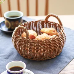 UTILE(ユティル) ラウンドローバスケット Sサイズ 【 バスケット ラウンド 持ち手付き 洗える かご カゴ 籠 水洗い 小物入れ 食品 キッチン収納 バスグッズ収納 ナチュラル おしゃれ 化粧品収納 可愛い おしゃれ 収納 】