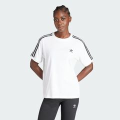 (アディダス オリジナルス) adidas Originals スリーストライプスＴシャツ ストリートファッション レディース KMZ77 IR8051 WOMEN THREE STRIPES T-SHIRT WHITE