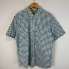 L.L.Bean エルエルビーン シャツ 半袖 ボタンダウン チェック柄 胸ポケット ホワイト ブルー XLサイズ メンズ 古着 ストリート シティーボーイ