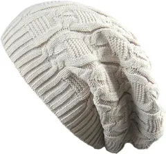 IZUMIYA 母の日 ニット帽 ふんわり あったか ニットキャップ 防寒 保温 帽子 レディース メンズ カジュアル ワッチキャップ( ベージュ,  Free Size)