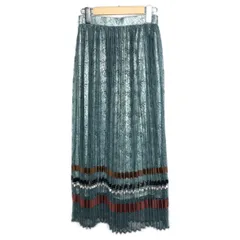 【倉吉店】MERCURYDUO | マーキュリーデュオ ロングスカート ボーダー切替レースプリーツスカート 001940802301-02 ブルー 【112】