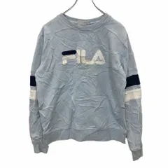 FILA 刺繍 スウェット トレーナー Mサイズ フィラ ライトブルー 古着卸 アメリカ仕入 t2406-3150