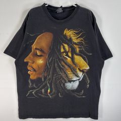 古着 ザイオン  半袖Tシャツ 大判 ラバープリント ライオン L  ブラック メンズ