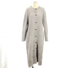 ダブルスタンダードクロージング ダブスタ DOUBLE STANDARD CLOTHING ニット コート ロング カーディガン グレー 36 ■ECSのサムネイル
