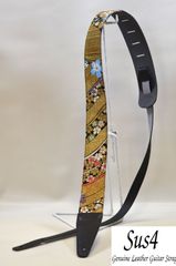 1点物　ハンドメイド　国内生産　着物の帯ギターストラップ（花柄）