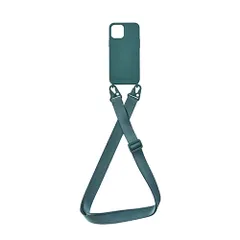 【新品】 PHONECKLACE バンドショルダーストラップ付きシリコンケース  for  iPhone 14 アーミーグリーン 背面カバー型 PN23861i14GN