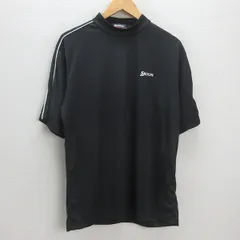 G■スリクソン/SRIXON モックネックシャツ/半袖 ゴルフウェア【LL】黒/men's/82【中古】■