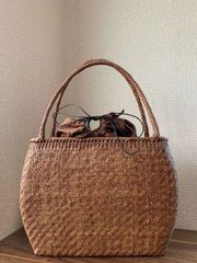 プラニー工房 竹カゴバック ブラウン巾着タイプ - メルカリ