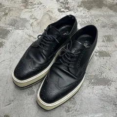 PRADA ブラック ドレスシューズ ウィングチップ25.5センチ 中古・古着通販】PRADA (プラダ) エアソールウィングチップ