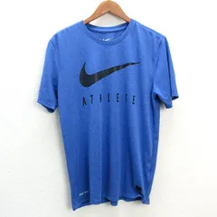 s■ナイキ/THE NIKE TEE DRI-FIT スウォッシュロゴプリント 半袖Tシャツ【L】青/MENS/36【中古】