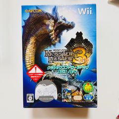 【超希少】【未開封】モンスターハンター3(トライ) クラシックコントローラPRO【シロ】パック(特典無し) - Wii