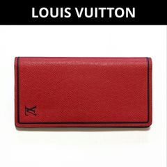 ルイヴィトン ポルトフォイユ ブラザ 長財布 レッド×ネイビー