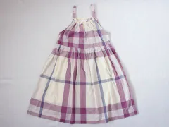 バーバリーチルドレン burberry children アウトレット 子供服 女の子 14歳 約 160cm ワンピース ノースリーブ サンドレス チェック 白 紫 春 夏 ★3 ガールズ 女児 キッズ ジュニア 【中古】 ユーズド リサイクル