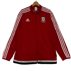 adidas climacool/アディダス ウェールズ代表 サッカーユニフォーム トラックジャケット スリーライン トレーニング ライトアウター ワンポイントプリント オーバーサイズ ビッグシルエット VIETNAM製 メンズ XL レッド