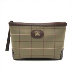 未使用品 Burberrys バーバリーズ ロゴ ノバチェック柄 ポーチ バッグ 小物入れ ブラウン ブランド 鞄 ファッション m14711