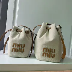新品未使用  miumiu ドローロープキャンバスバケツショルダーバッグ #小さいサイズ#10